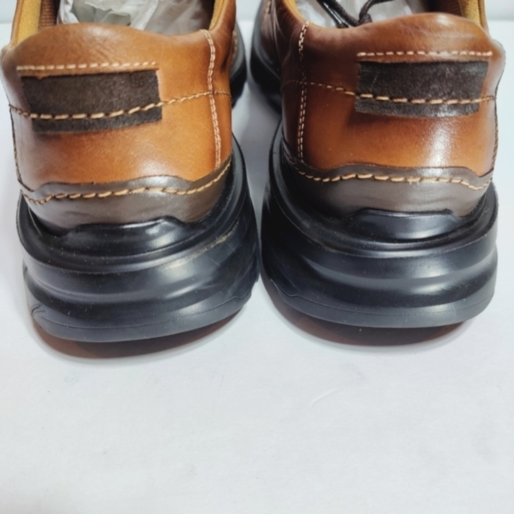 Clarks Men's Gessler Lace Formal Dress Brown Leather Oxford Shoes Size 14 - Picture 10 of 12
